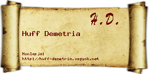 Huff Demetria névjegykártya